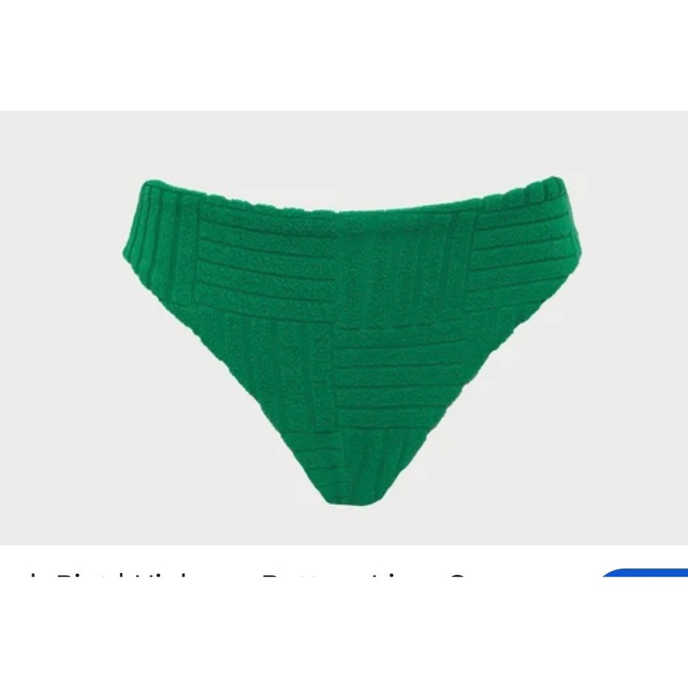Beach Riot Kids Kelly Green Terry Cloth Basketweave Bikini Bottom Size 7/8
